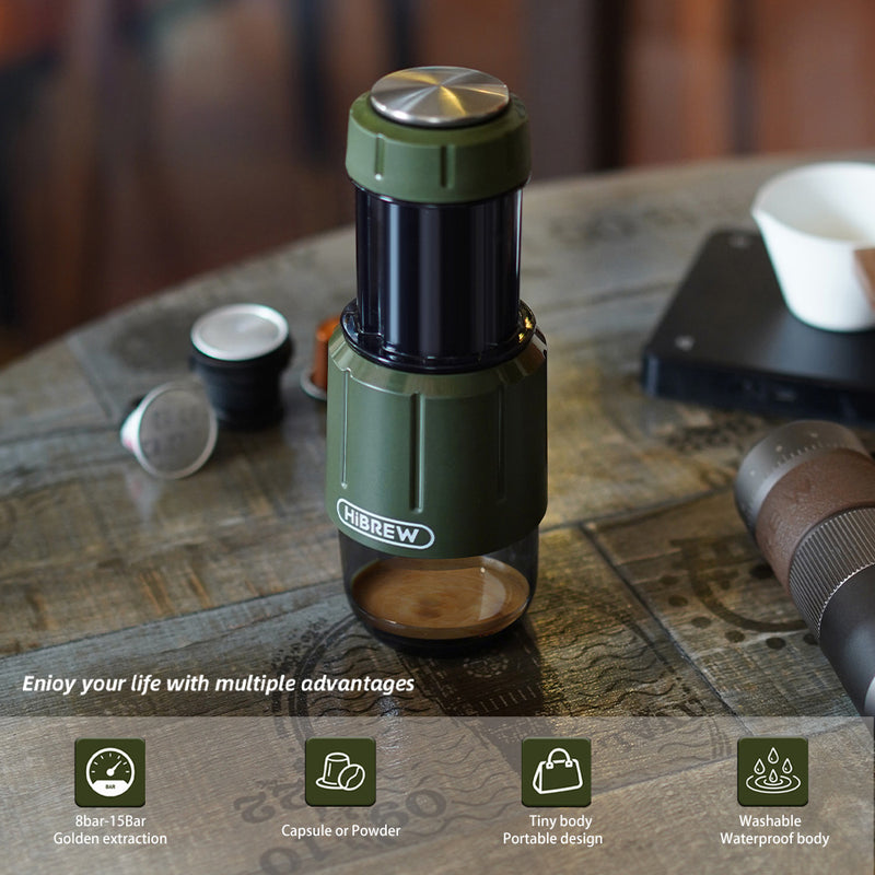 HiBREW H4D Portable 2-in-1 Espresso Maker for Travel