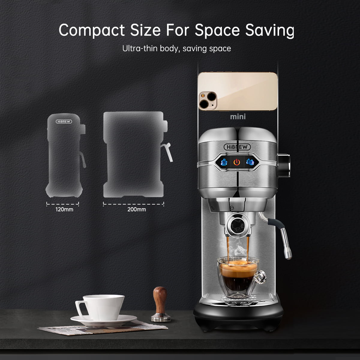 HiBREW H11 20 Bar Super Slim Espresso & Cappuccino Machine