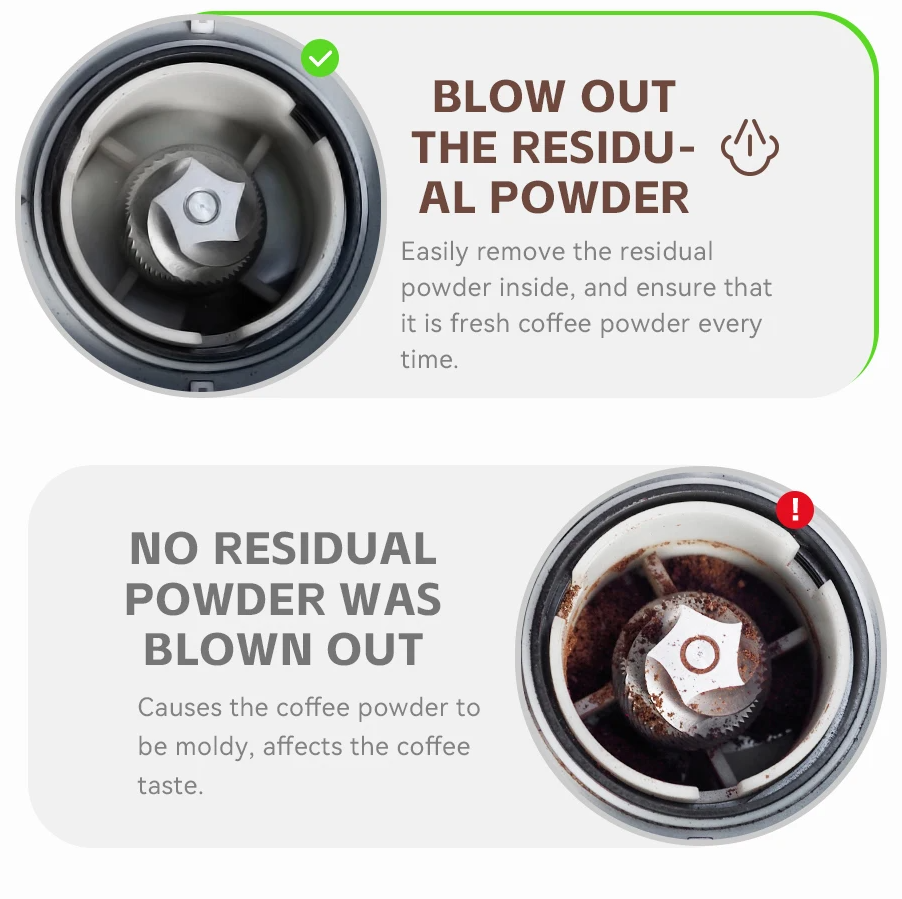 HiBREW Silicone Air Blower for Coffee Grinder Cleaning