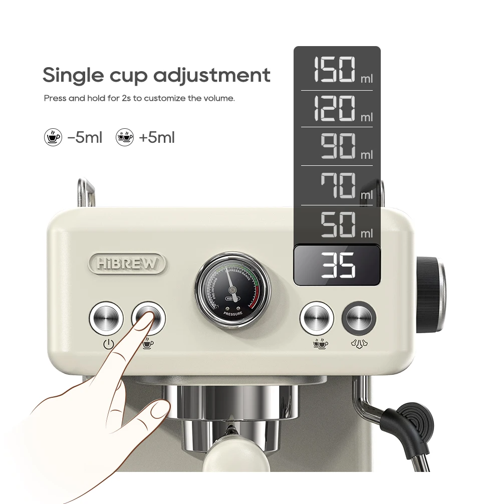 HiBREW H10A 20Bar Semi Automatic Espresso Machine