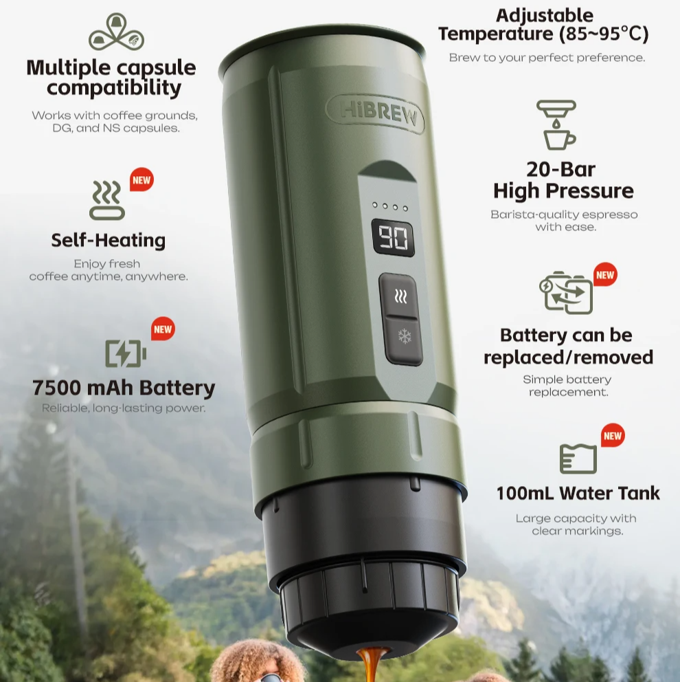 HiBREW H4C Portable Espresso Machine for Car & Camping