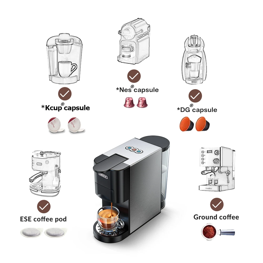 HiBREW H3A 5-in-1 Multi-Capsule Espresso Coffee Maker