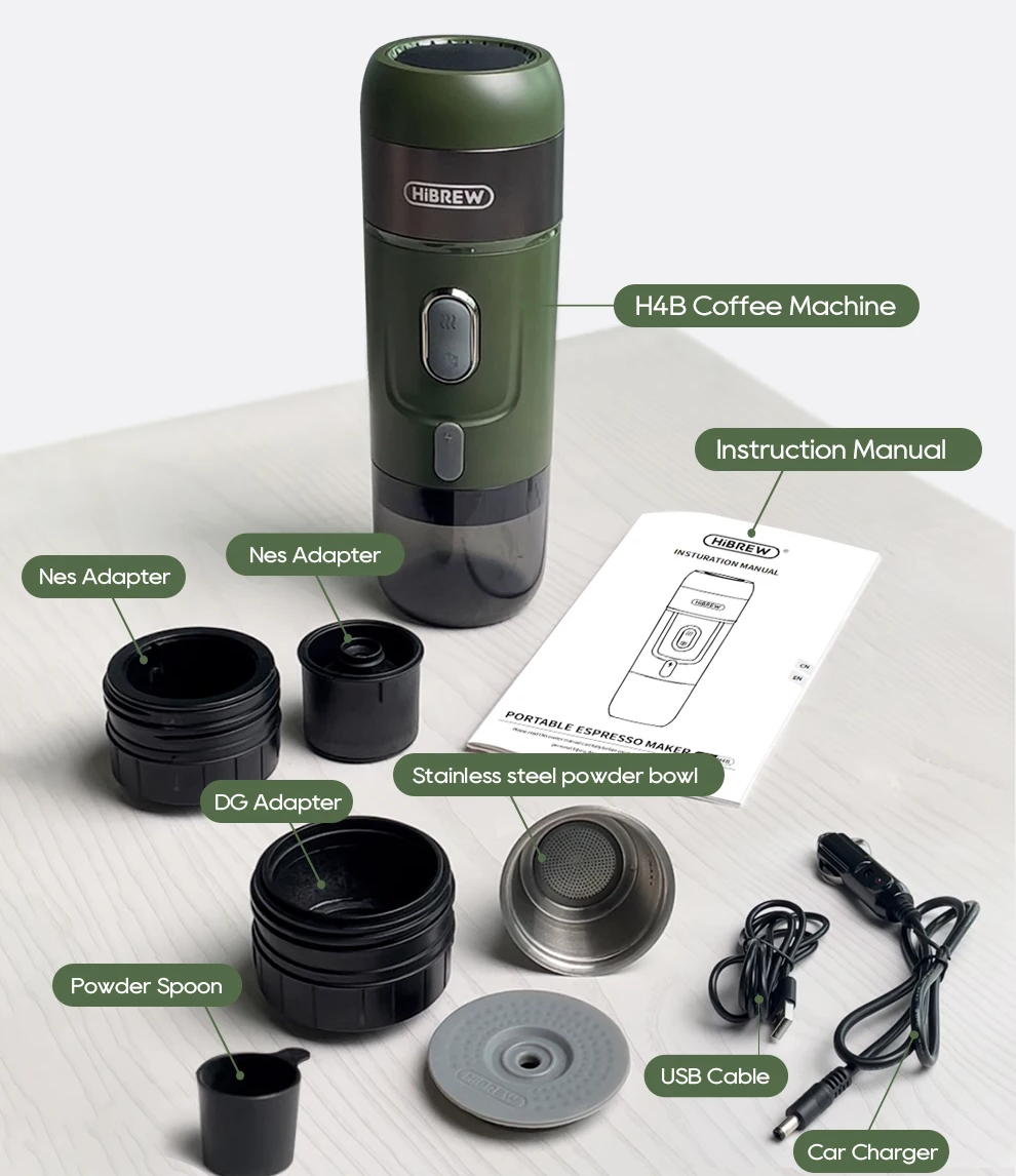 HiBREW H4B Portable Espresso Machine for Camping & Home