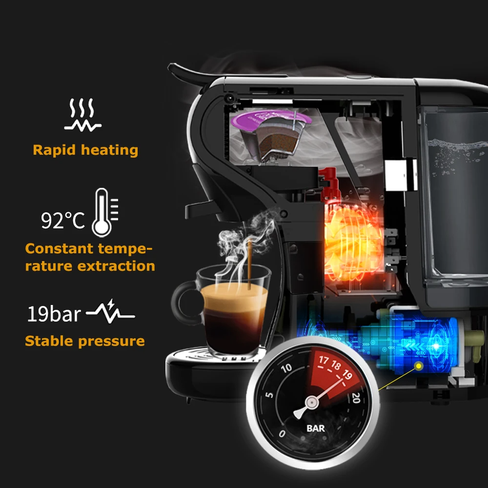 HiBREW H1A 4-in-1 Capsule Coffee Maker with Milk Frother