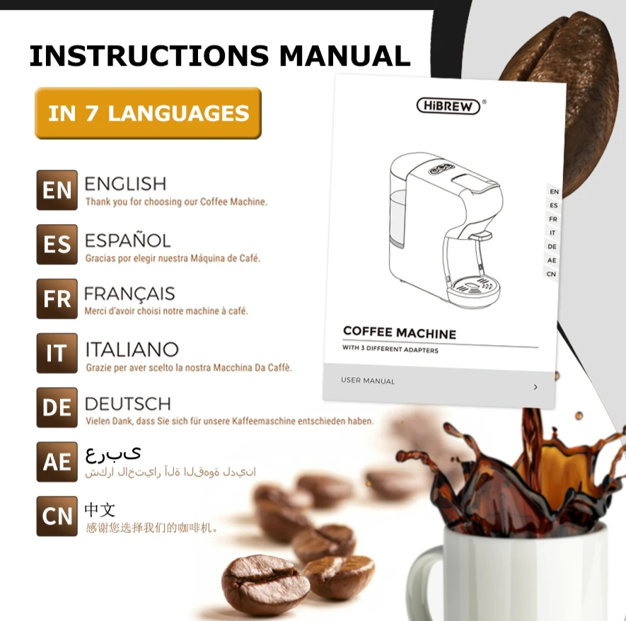 HiBREW H1A 4-in-1 Capsule Coffee Maker with Milk Frother