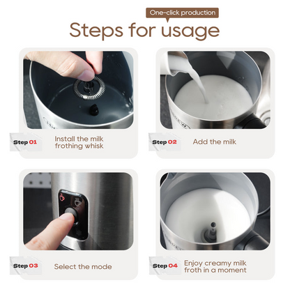 HiBREW M3A 4-in-1 Milk Frother for Latte & Cappuccino