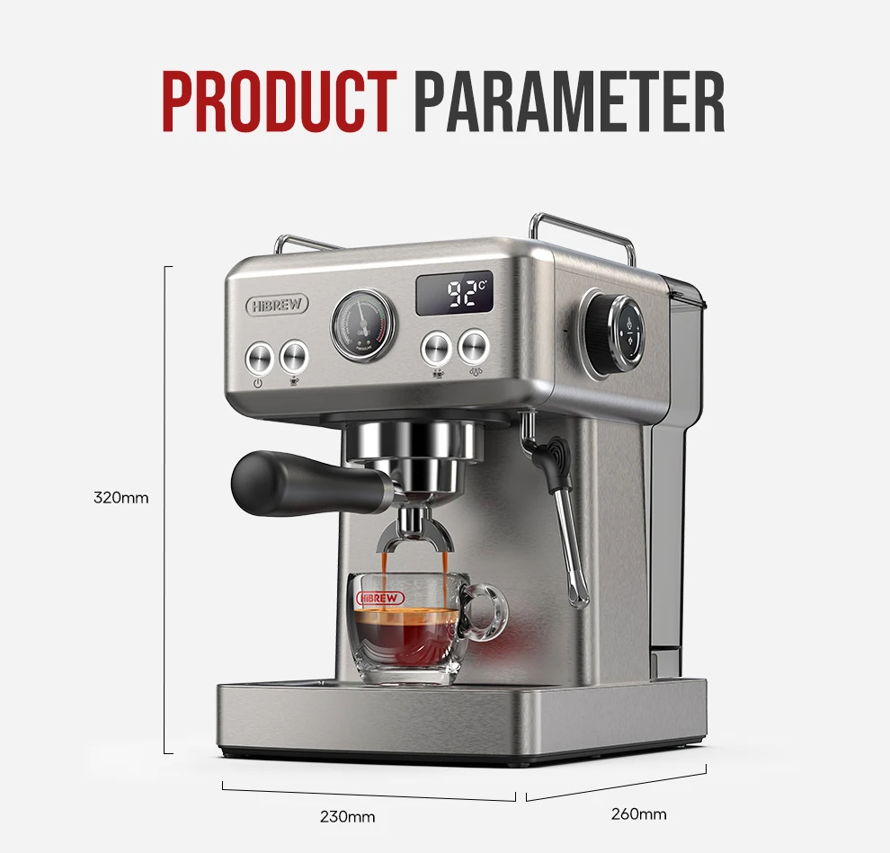 HiBREW H10A 20Bar Semi Automatic Espresso Machine