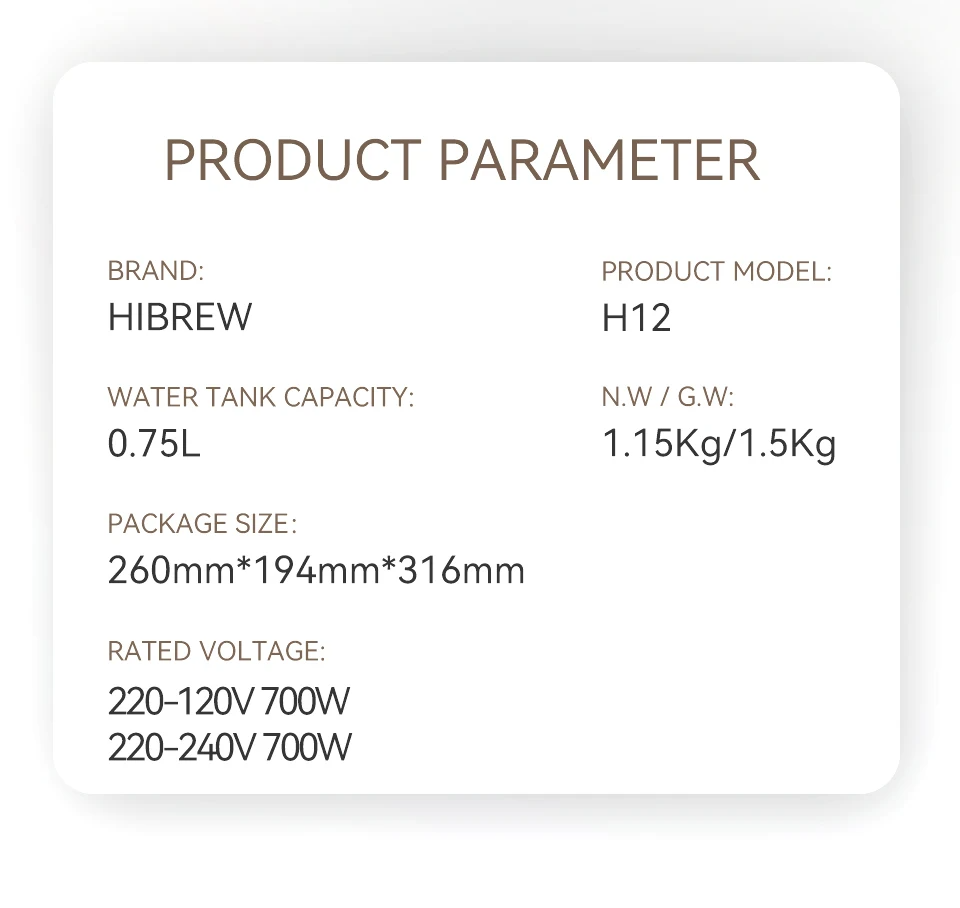 HiBREW H12 3-in-1 Drip Coffee & Tea Maker 750ML