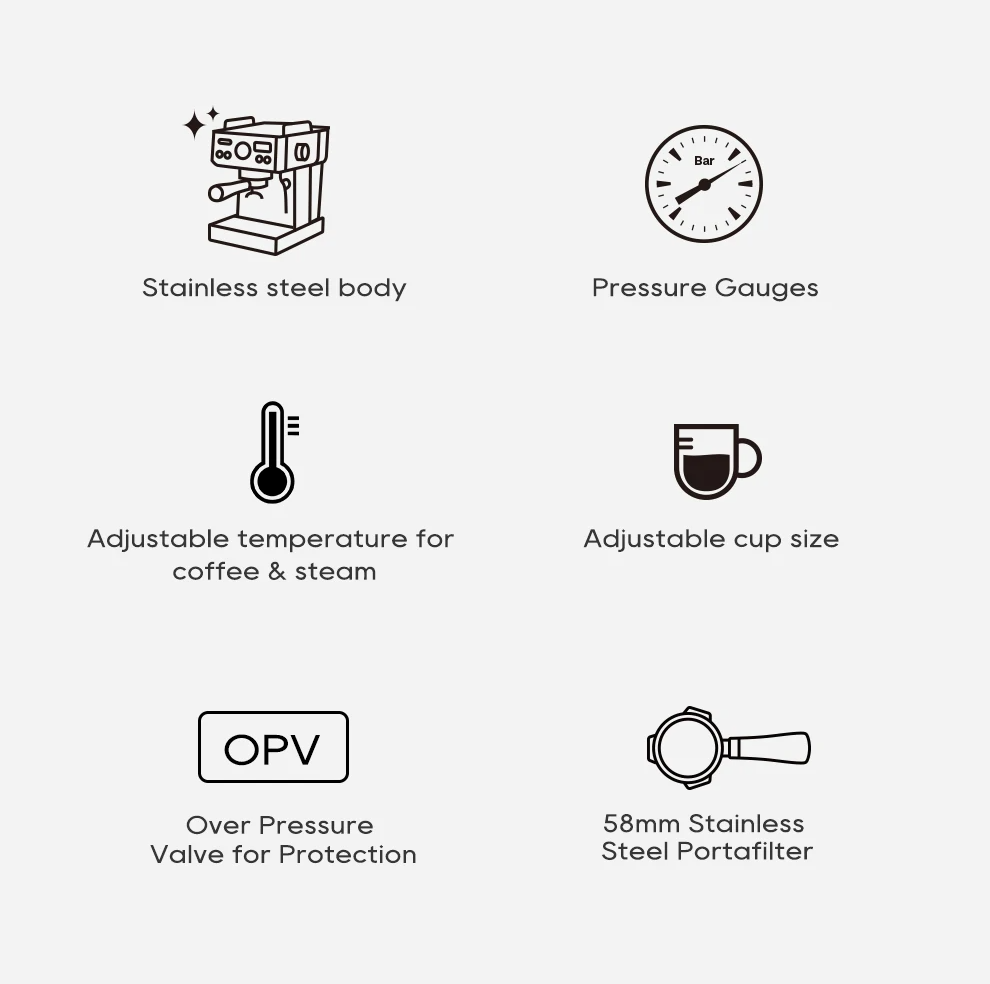 HiBREW H10A 20Bar Semi Automatic Espresso Machine