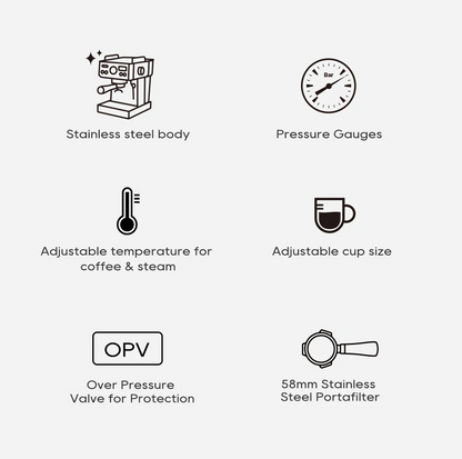 HiBREW H10A 20Bar Semi Automatic Espresso Machine