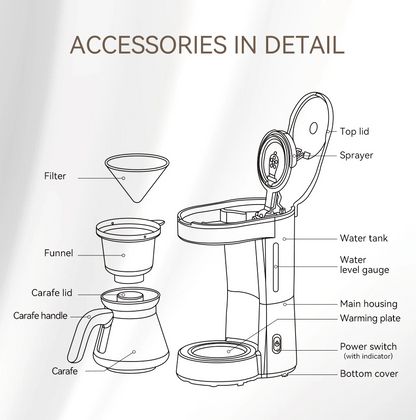 HiBREW H12 3-in-1 Drip Coffee & Tea Maker 750ML