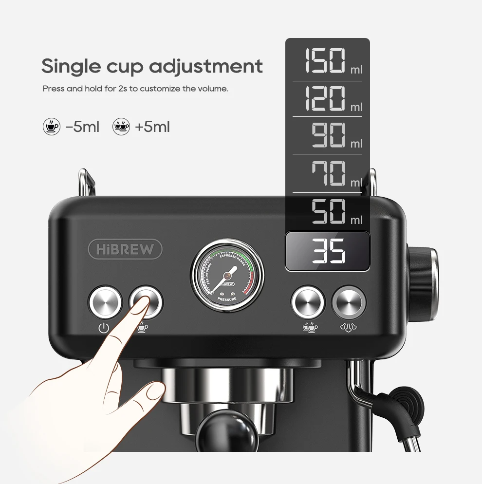 HiBREW H10A 20Bar Semi Automatic Espresso Machine